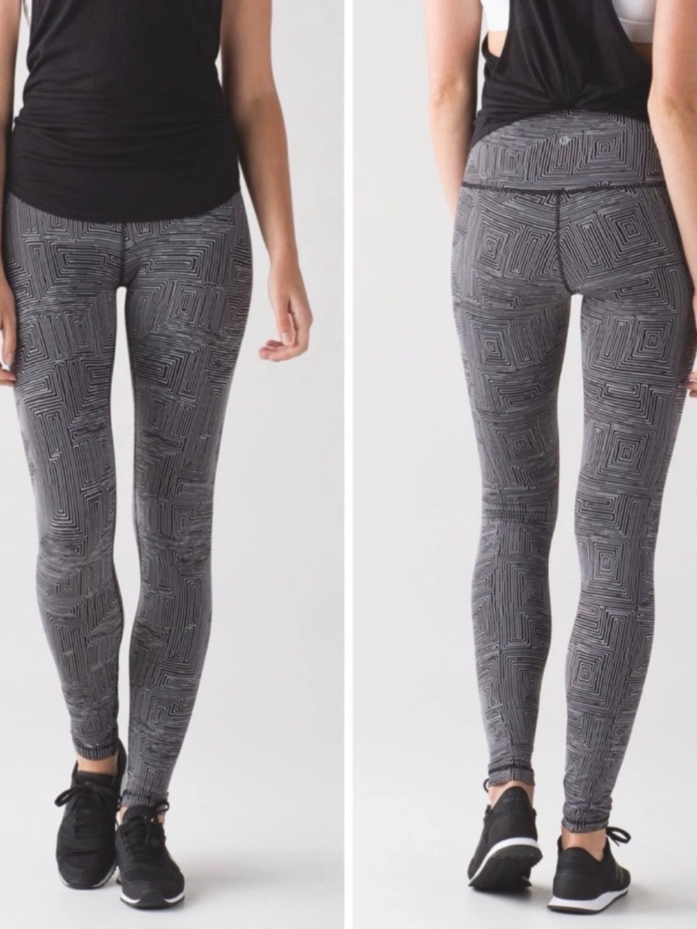 Lululemon Wunder Under High-Rise Maze Jacquard Black/White Leggings  2